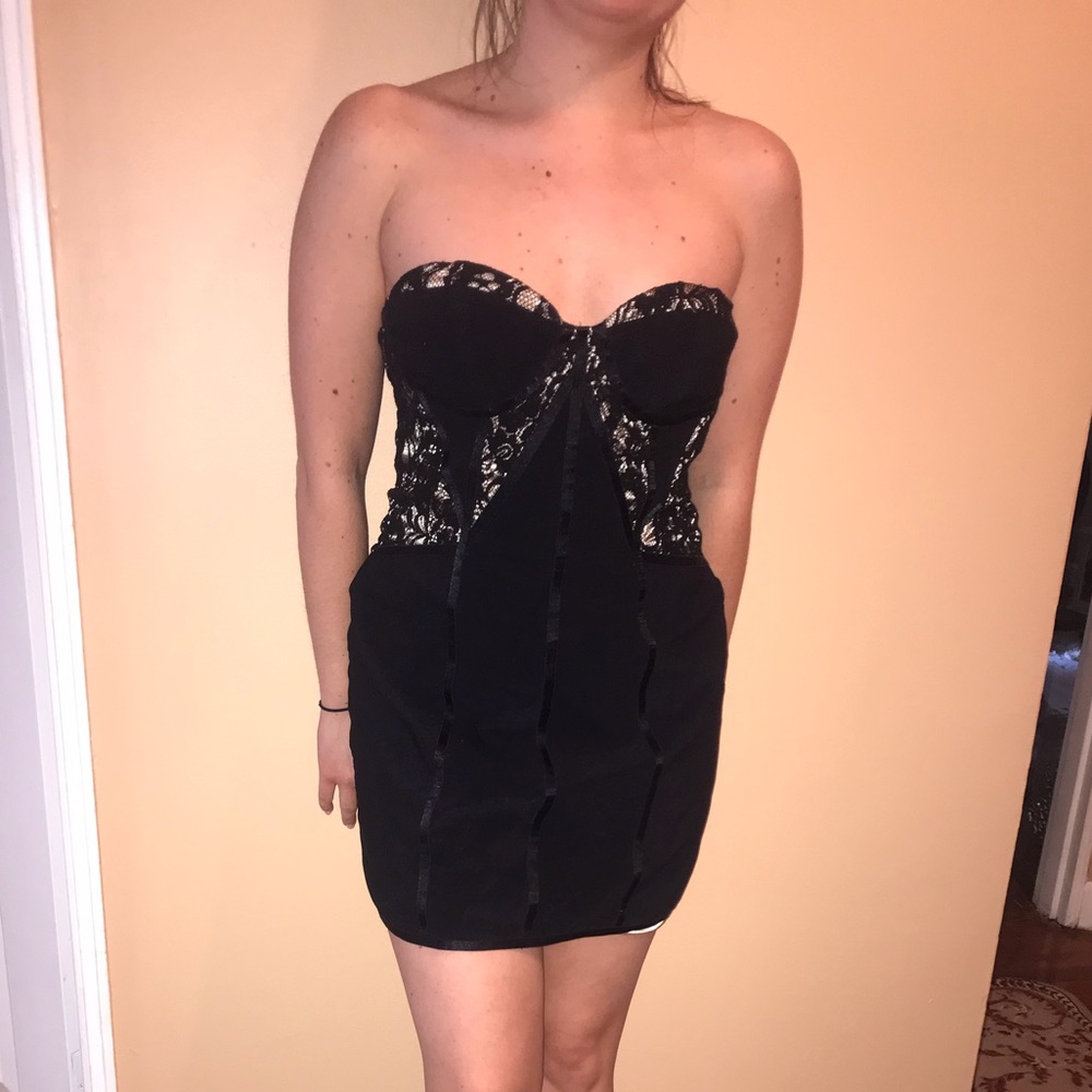Bebe Lace Bustier Dress